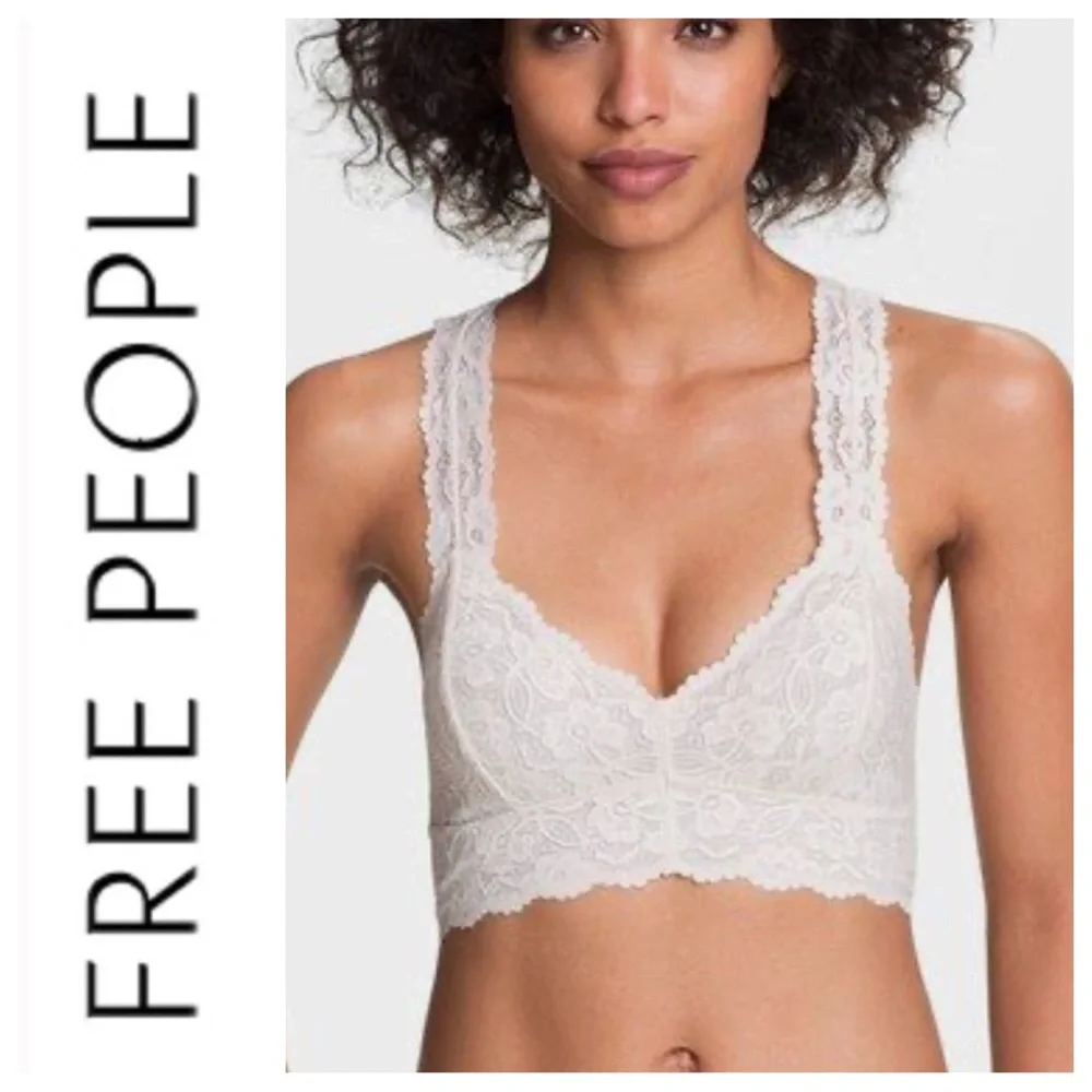 FREE PEOPLE GALOON LACE RACERBACK BRALETTE MEDIUM